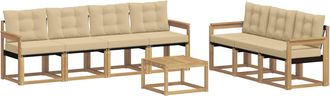 vidaXL Conjunto De Sof&aacute;s De Exterior 8 Uds. Y Beige Vidaxl