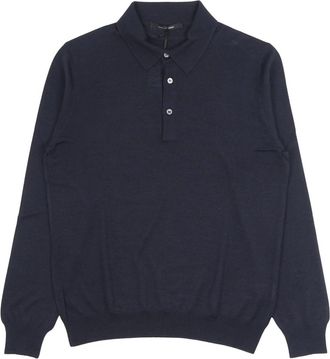 Tagliatore Palmer Polo - Heren - Ronde hals truien - Blauw - L - Wol - Truien & Vesten