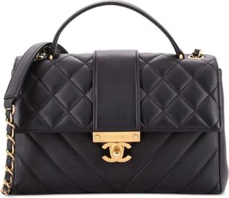 Chanel In The City Top Handle Flap Bag Mixed Quilt Calfskin Small satchel - Nero