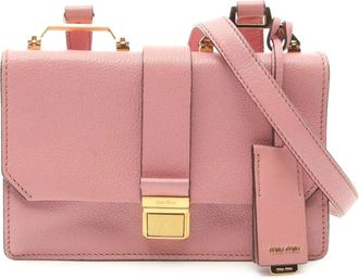 Miu Miu 2010-2025 Leather Madras crossbody bag - women - Calf Leather/Leather - One Size - Pink