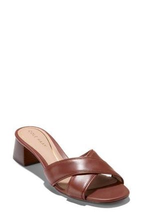 Cole Haan Landon Block Heel Sandal in Dark Cuoio Leather at Nordstrom Rack, Size 9.5
