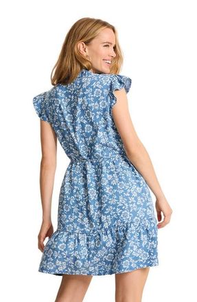 Tommy Bahama Bahia Blooms Floral Print Dress in Medium Indigo Wash at Nordstrom, Size X-Small