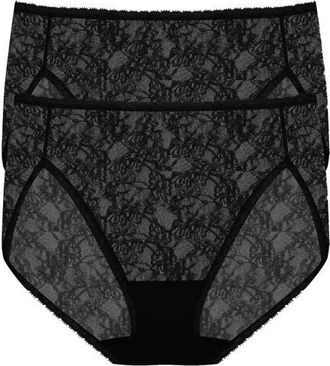 Natori Bliss Allure Lace One Size French Cut Brief 2-Pack in Black at Nordstrom