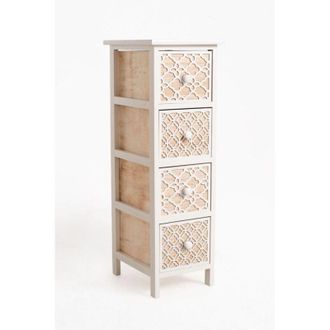 Regalos Miguel Regalos Miguel - Muebles Auxiliares - Mueble Auxiliar Egle Blanco Estrecho 4 Cajones