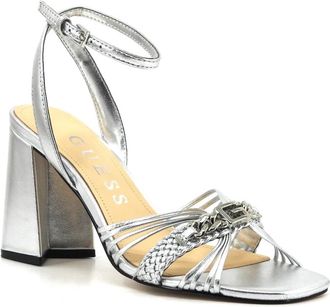 Guess High Heel Sandalen - Dames - Sandalen met hakken - Grijs - 40 EU - Leer - Schoenen