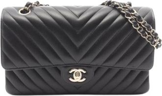 Chanel Pre-owned Vintage Shoulder Bag - Dames - Vintage Schoudertas - Zwart - ONE Size - Leer - Vintage