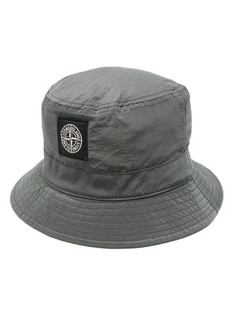 Stone Island logo-appliqu&eacute; bucket hat - Green