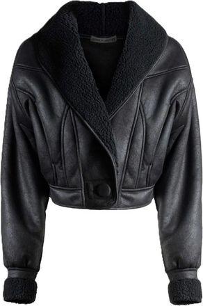 Nineminutes Eco-montone Crop - Dames - Jassen - Zwart - M - Polyester - Jassen
