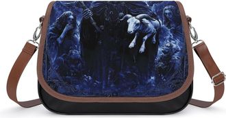 Generic Grim Reaper Sheep Crossbody Bags for Women Fashion Leather Shoulder Handbags With Adjustable Strap