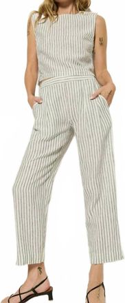 Nation Ltd Grayson High-Rise Pant In Linen Stripe