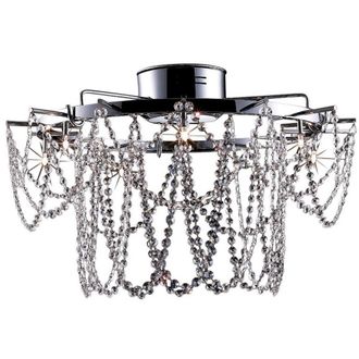 Netlighting Tabor Glass & Crystal Ceiling Light Chrome in Silver