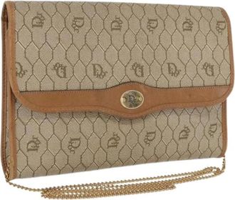 Dior Pre-owned Clutches, female, Beige, Size: ONE SIZE Pre-owned Vintage Shoulder Bag