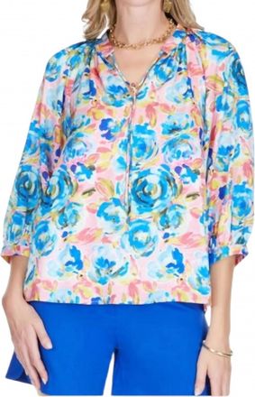 Jade Yoga Peasant Top In Boho Fun