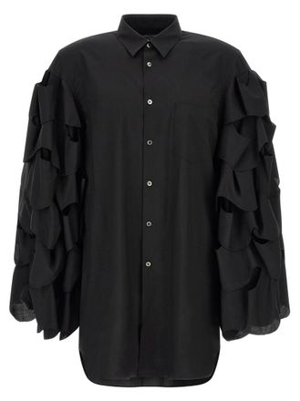 Comme Des Gar&ccedil;ons Black Draped Sleeve Shirt