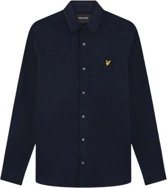 Lyle & Scott Lw 2407V-Z271 Pique Jersey Shirt - Heren - Casual Overhemden - Blauw - 4XL - Katoen - Overhemden