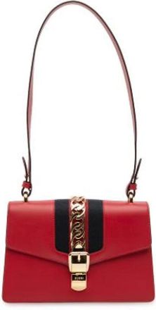 Gucci Pre-owned Shoulder Bags, female, Red, Size: ONE SIZE Pre-owned Leather Shoulder Bag