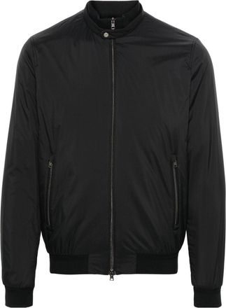 Herno logo-plaque bomber jacket - men - Polyamide/Polyester/Polyamide/Polyurethane - 48 - Black