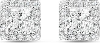 Diana M. Jewels 14KT WHITE GOLD LAB GROWN FASHION EARRINGS WEIGHING 6.00 CTS TW