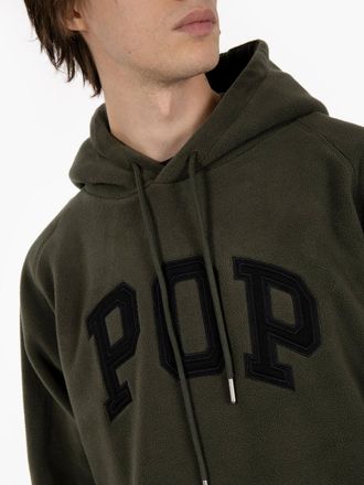 Pop Trading Company Arch hooded sweat duffel green