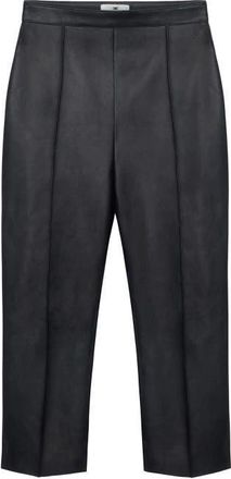 Elisabetta Franchi Broeken, Dames, Zwart, S, Leer, Capri leren broek