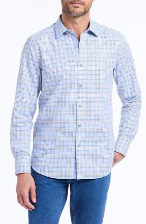 Robert Graham Portsoken Cotton Button-Up Shirt in Light Blue at Nordstrom, Size Xxx-Large