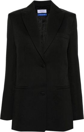 Off-white Enkelrijig blazer van scheerwol - Dames - Blazers - Zwart - XS - Wol - Jassen