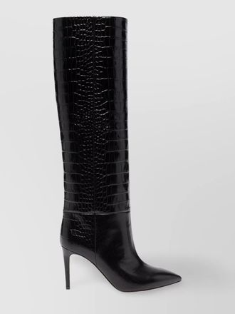 PARIS TEXAS croc embossed leather stiletto ankle boots