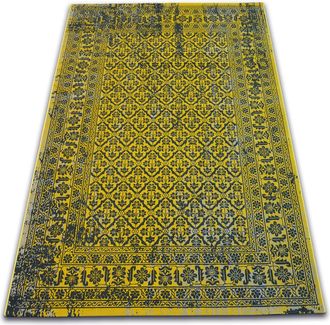 RugsX Rugsx - Alfombra Vintage Flores 22209/025 Amarillo Yellow 120x170 Cm