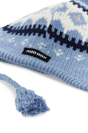 Miu Miu Womens Cappelli F0013 Exterior: Virgin Wool Cuffie Accessory