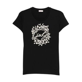 Liu Jo T-Shirts, female, Black, Size: XS Cotton T-shirt with print