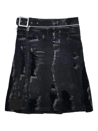 Jean Paul Gaultier Plooirok met detail - Zwart