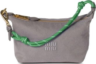 Miu Miu Borsa mini Gabardine con manico in corda - Grigio