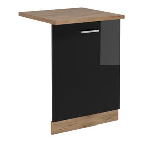Vicco Panel Frontal Del Lavavajillas R-line, Negro Brillo Intenso, 60 Cm, Et Roble Vicco