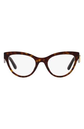 Dolce & Gabbana 52mm Butterfly Optical Glasses in Havana at Nordstrom
