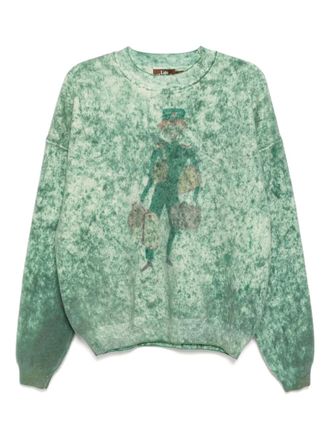 Stain Shade graphic-print jumper - Green