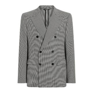 Dolce & Gabbana Formal Blazers, male, Gray, Size: L Grey Double-Breasted Jacket with Pockets