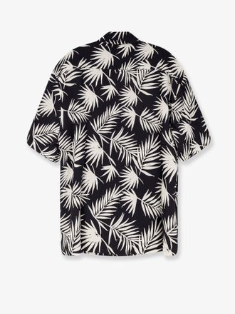 Laneus Mens Printed Viscose Shirt Black
