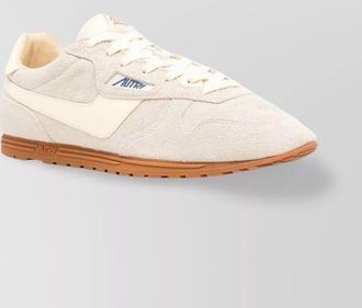 Autry suede and leather sneakers with padded collar