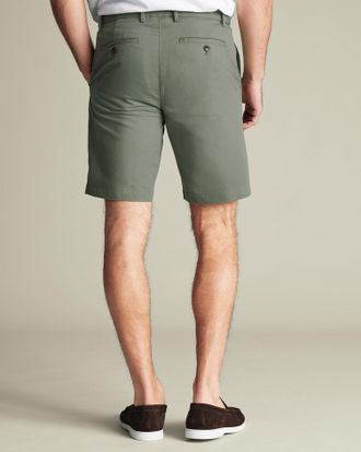 CHARLES TYRWHITT Cotton Linen Shorts - Green Size 30 by Charles Tyrwhitt