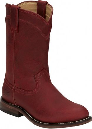 Justin Womens Holland Round Toe Western Boots In Red