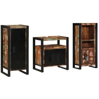 vidaXL Juego De Muebles De Ba&ntilde;o 3 Pcs Madera S&oacute;lida Recuperada Vidaxl