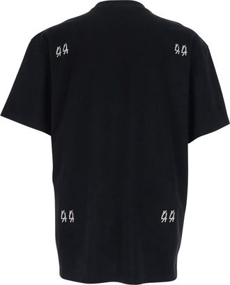 44 Label Group Mens T-Shirt Crew Neck Black Cotton T-Shirts And Polos