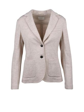 Circolo 1901 Tailored Beige Sweatshirt Blazer With Notched Lapel And Cashmere Blend