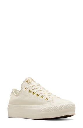 Converse Chuck Taylor All Star Lift Oxford Sneaker in Egret/egret/gol at Nordstrom Rack, Size 10.5