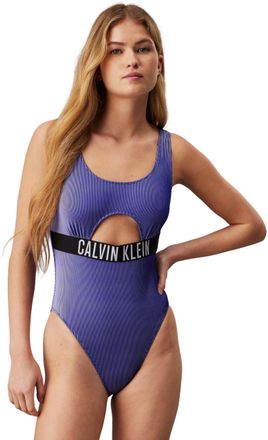 Calvin Klein Womens Cut-Out Swimsuit, Blue (Sapphire Blue), M