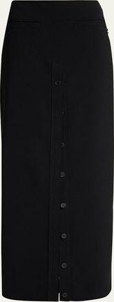 Courr&egrave;ges Button-Front Crepe Maxi Skirt