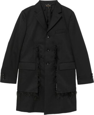 Comme Des Gar&ccedil;ons Coating met veren - Dames - Mantel - Zwart - M - Wol - Jassen
