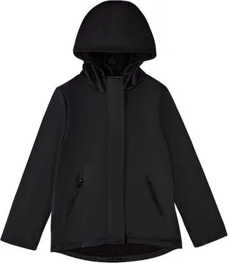 MeMoi Teens Classic Hooded Lined Raincoat with Included Carry Pouch in Black at Nordstrom, Size 20