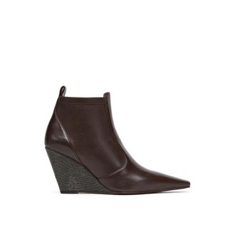 Brunello Cucinelli Brown Leather Ankle Womens Boots