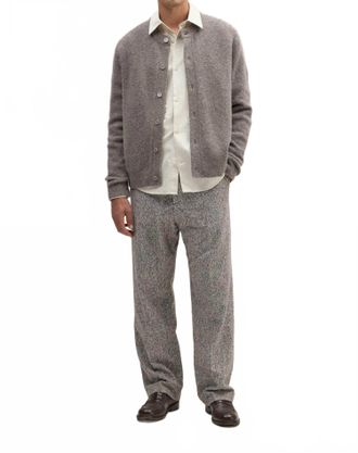 Nn.07 Jasper Crewneck Cardigan In Mable Husk